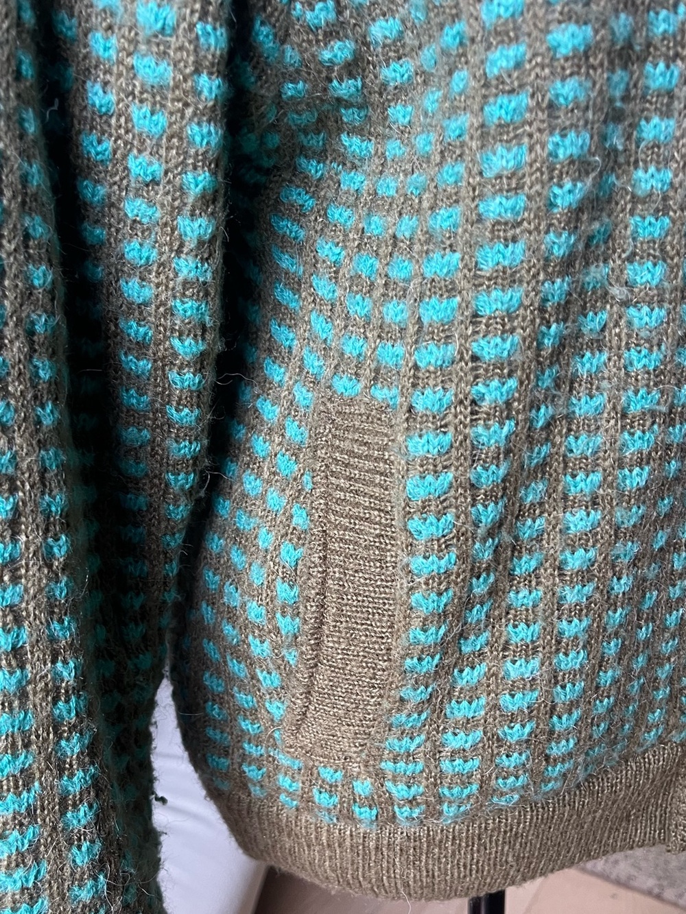 GorGeous Vintage Bomber Jacket Teal & Gray women size small pockets zipper Fall - Picture 11 of 15